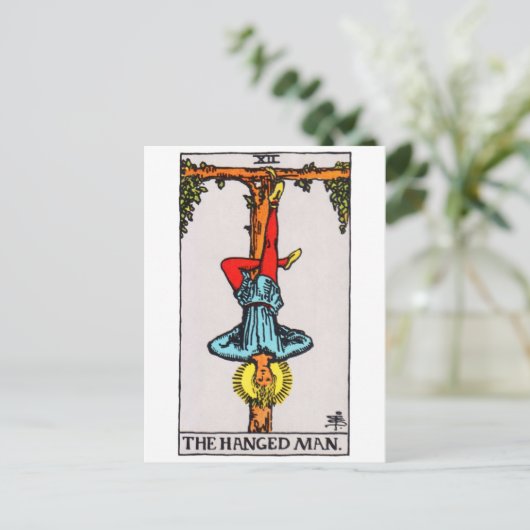 tarot-hangedman briefkaart (Staand voorkant)