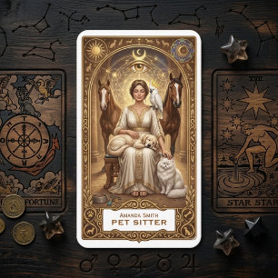 Tarot Hemel Maan Zon Huisdier Oppas Bedrijfskaart Visitekaartje