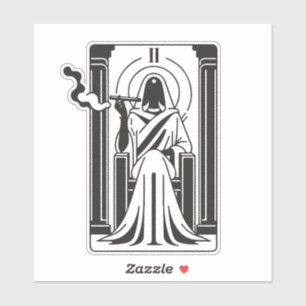 Tarot Hoge Priesteres Onkruid Roken Occult Sticker