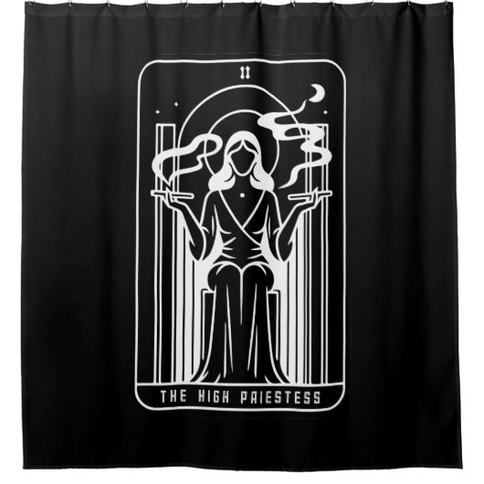 Tarot Hoge Priesteres Vrouw Wiet Roken Occult Douchegordijn (Voorkant)