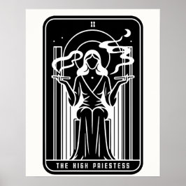 Tarot Hoge Priesteres Vrouw Wiet Roken Occult Poster