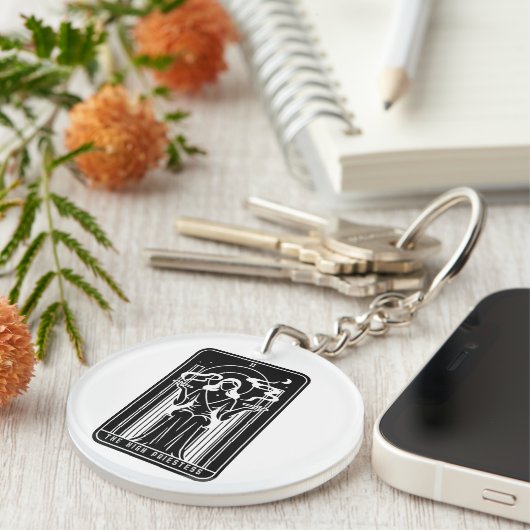 Tarot Hoge Priesteres Vrouw Wiet Roken Occult Sleutelhanger (Voorkant Rechts)