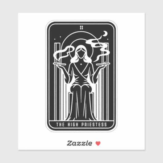 Tarot Hoge Priesteres Vrouw Wiet Roken Occult Sticker (Vel)