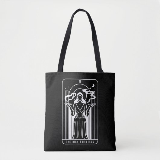 Tarot Hoge Priesteres Vrouw Wiet Roken Occult Tote Bag (Voorkant)