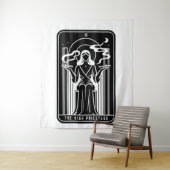 Tarot Hoge Priesteres Vrouw Wiet Roken Occult Wandkleed (In situ)