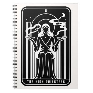 Tarot Hoge Priesteres Vrouwelijke Wiet Roken Occul Notitieboek