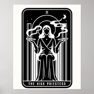 Tarot Hoge Priesteres Vrouwelijke Wiet Roken Occul Poster