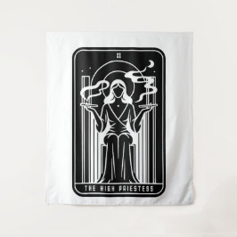 Tarot Hoge Priesteres Vrouwelijke Wiet Roken Occul Wandkleed