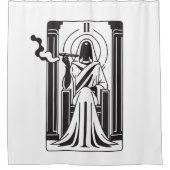 Tarot Hoge Priesteres Wiet Roken Occult Douchegordijn (Voorkant)