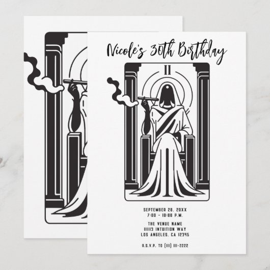 Tarot Hoge Priesteres Wiet Roken Occult Kaart (Voorkant / Achterkant)