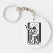 Tarot Hoge Priesteres Wiet Roken Occult Sleutelhanger (Voorkant)