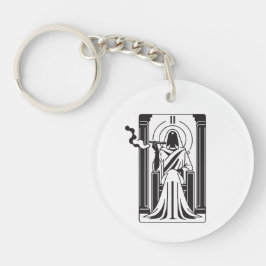 Tarot Hoge Priesteres Wiet Roken Occult Sleutelhanger