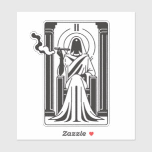 Tarot Hoge Priesteres Wiet Roken Occult Sticker
