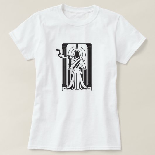 Tarot Hoge Priesteres Wiet Roken Occult T-shirt (Design voorkant)