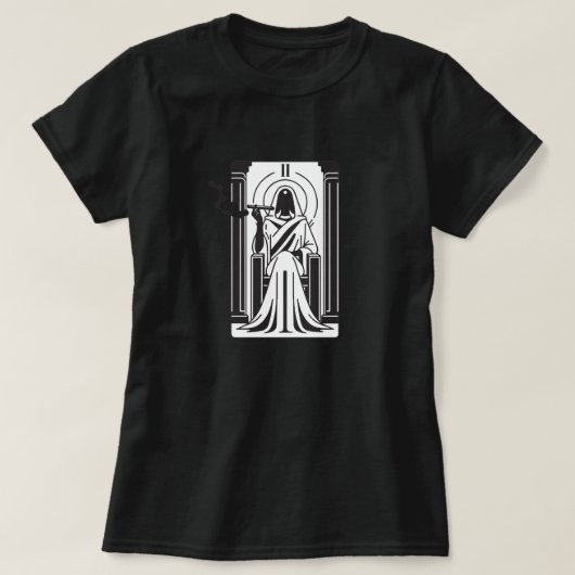 Tarot Hoge Priesteres Wiet Roken Occult T-shirt (Design voorkant)