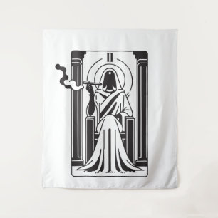 Tarot Hoge Priesteres Wiet Roken Occult Wandkleed