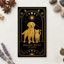 Tarot Huisdier Oppasser Zwart Goud Mystieke Visite