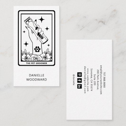 Tarot Huisdierverzorger Visitekaartje (Voorkant / Achterkant)