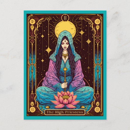 Tarot illustratie, de Hogepriesteres Briefkaart (Voorkant)