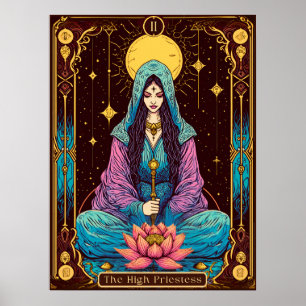 Tarot illustratie, de Hogepriesteres Poster
