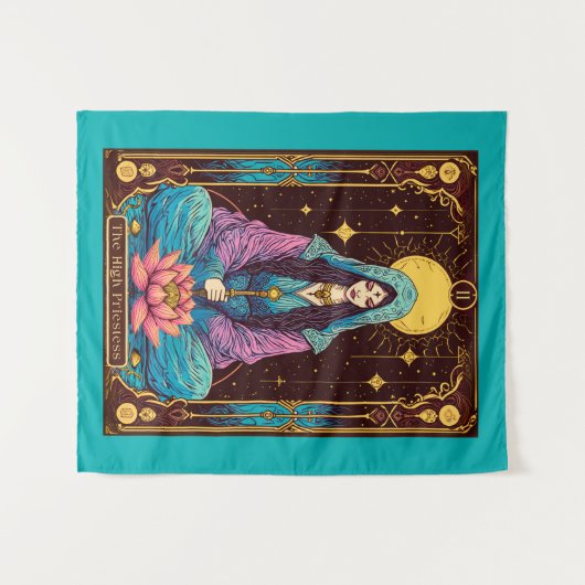 Tarot illustratie, de Hogepriesteres Wandkleed (Voorkant (horizontaal))