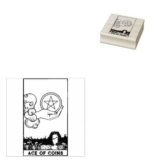 Tarot Kaart: Ace van munten / Pentacles gepersonal Rubberstempel (Gestempeld)