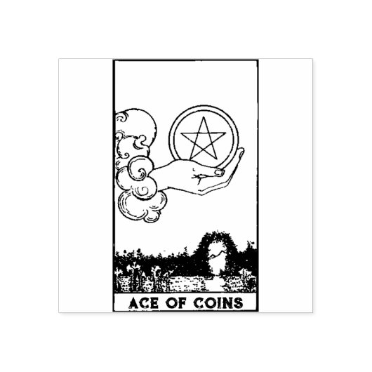 Tarot Kaart: Ace van munten / Pentacles gepersonal Rubberstempel (Afrduk)