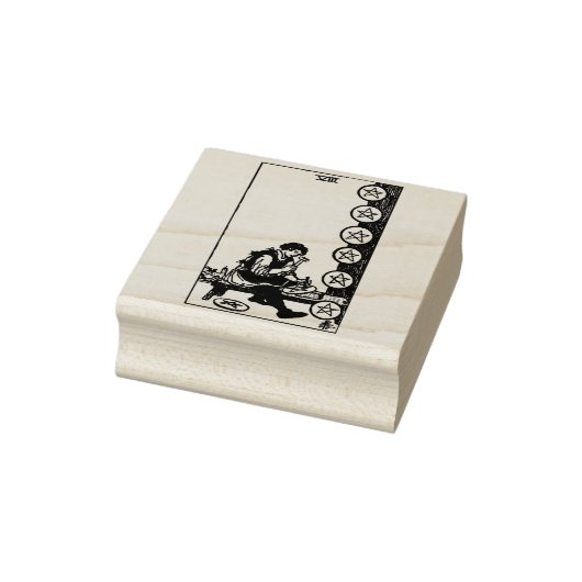 Tarot Kaart: Acht van munten: 8 van Pentacles Rubberstempel (Stempel)