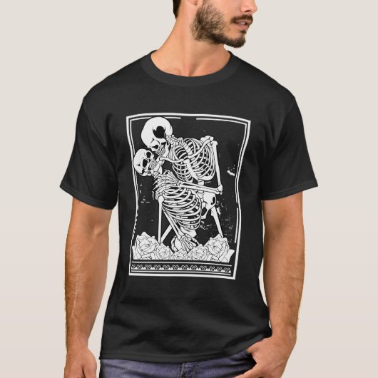 Tarot Kaart Astrologie Skelet Skull Horror T-shirt (Voorkant)