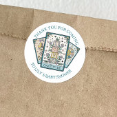 Tarot Kaart Baby shower Dank u Ronde Sticker
