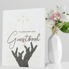 Tarot Kaart | Bruidsbruiloft | Neutraal gastenboek Reclamebord Met Voetstuk