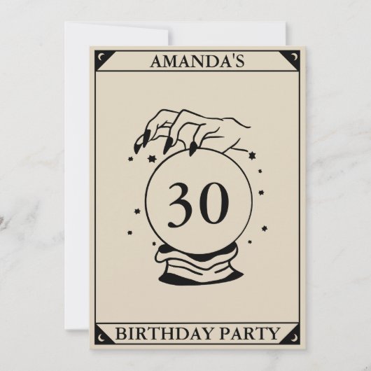 Tarot Kaart Celestial Any Birthday Invitation (Voorkant)