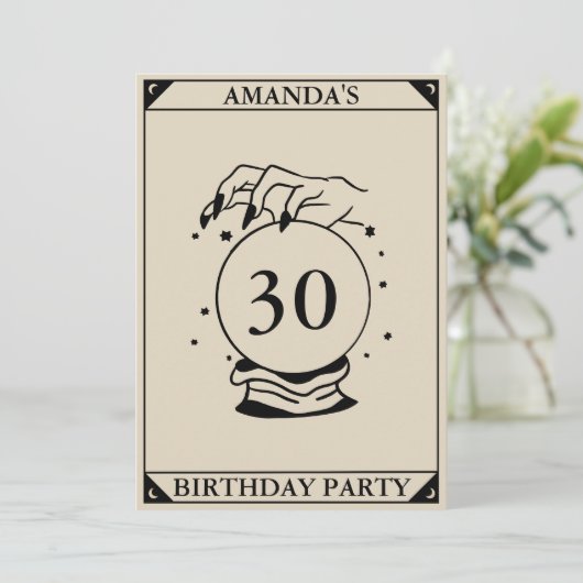 Tarot Kaart Celestial Any Birthday Invitation (Staand voorkant)