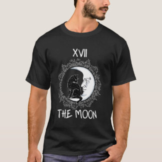 Tarot Kaart Crescent Moon en Cat Graphic Jersey T-shirt