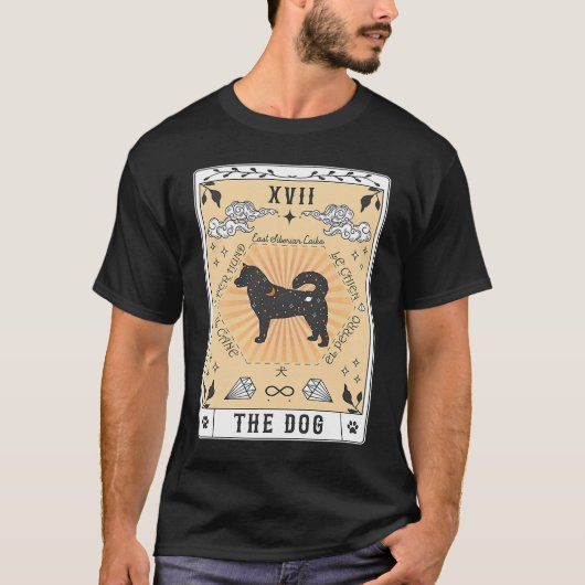 Tarot Kaart De Dog East Siberian Laika Celestial G T-shirt (Voorkant)