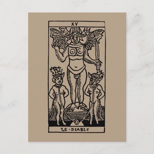 Tarot Kaart: De duivel Briefkaart (Voorkant)