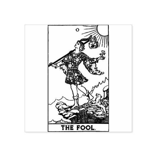 Tarot Kaart: De dwaas: gepersonaliseerde tekst Rubberstempel (Afrduk)