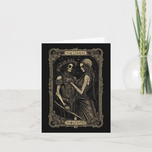 Tarot Kaart De Geliefden Skelet Gothic Schedel Hal (Voorkant)