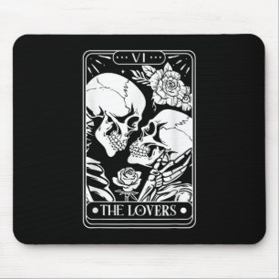 Tarot Kaart De geliefden  Skeleton Gothic Hallow Muismat