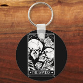 Tarot Kaart De geliefden Skeleton Gothic Hallow Sleutelhanger (Voorkant)