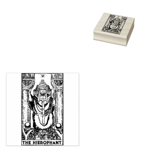 Tarot Kaart: De hiërofant: gepersonaliseerde tekst Rubberstempel (Gestempeld)
