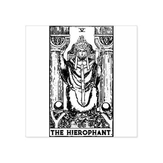 Tarot Kaart: De hiërofant: gepersonaliseerde tekst Rubberstempel (Afrduk)