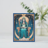 Tarot Kaart, de Hogepriesteres 2 Briefkaart (Staand voorkant)