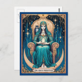 Tarot Kaart, de Hogepriesteres 2 Briefkaart (Voorkant / Achterkant)