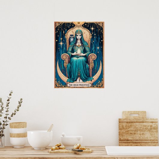 Tarot Kaart, de Hogepriesteres 2 Poster (Keuken)