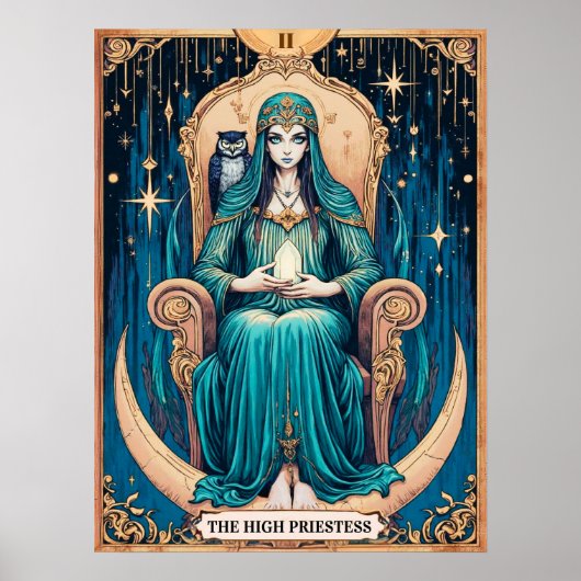 Tarot Kaart, de Hogepriesteres 2 Poster (Voorkant)