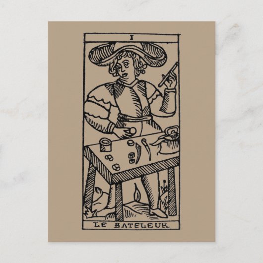 Tarot Kaart: De jongleur Briefkaart (Voorkant)