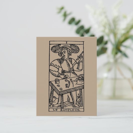 Tarot Kaart: De jongleur Briefkaart (Staand voorkant)