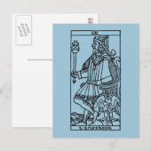 Tarot Kaart: De keizer Briefkaart (Voorkant / Achterkant)