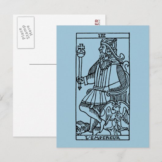 Tarot Kaart: De keizer Briefkaart (Voorkant / Achterkant)